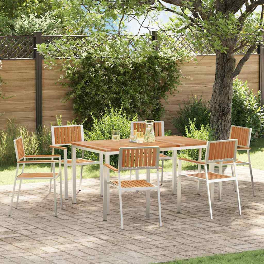 vidaXL Outdoor Dining Set 7 pcs Brown Solid Teak Wood