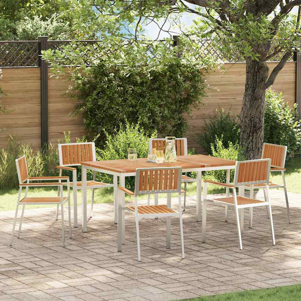 vidaXL Outdoor Dining Set 7 pcs Brown Solid Teak Wood