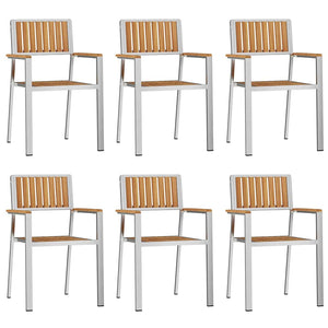 vidaXL Outdoor Dining Set 7 pcs Brown Solid Teak Wood