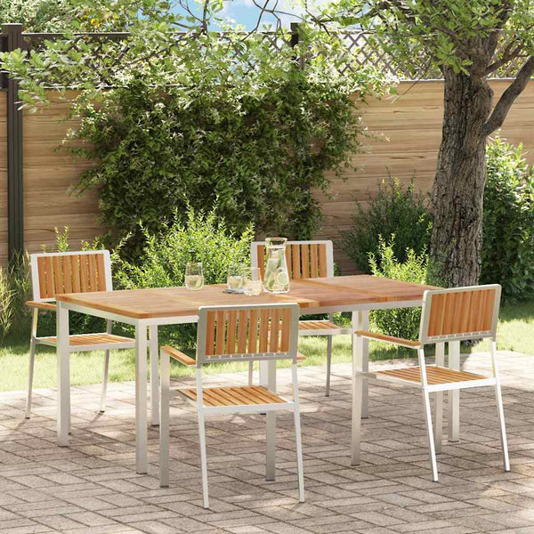vidaXL Outdoor Dining Set 5 pcs Brown Solid Teak Wood