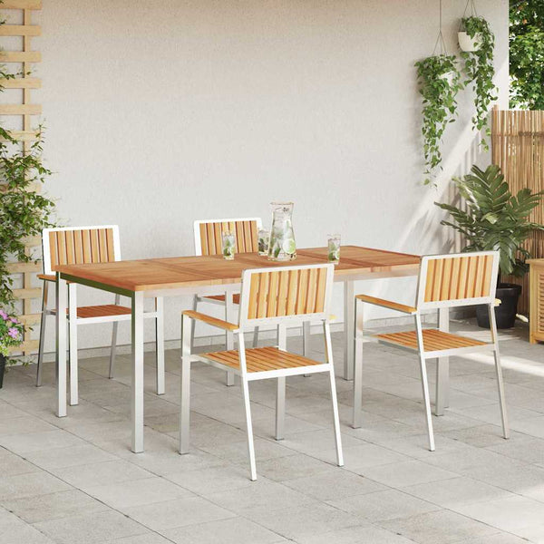 vidaXL Outdoor Dining Set 5 pcs Brown Solid Teak Wood