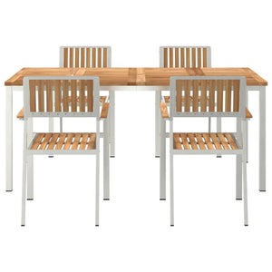 vidaXL Outdoor Dining Set 5 pcs Brown Solid Teak Wood