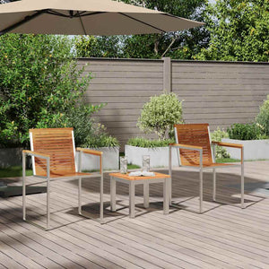 vidaXL Sun Lounger 3 pcs Brown Solid Teak Wood