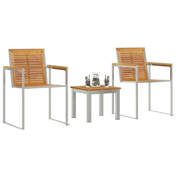 vidaXL Sun Lounger 3 pcs Brown Solid Teak Wood