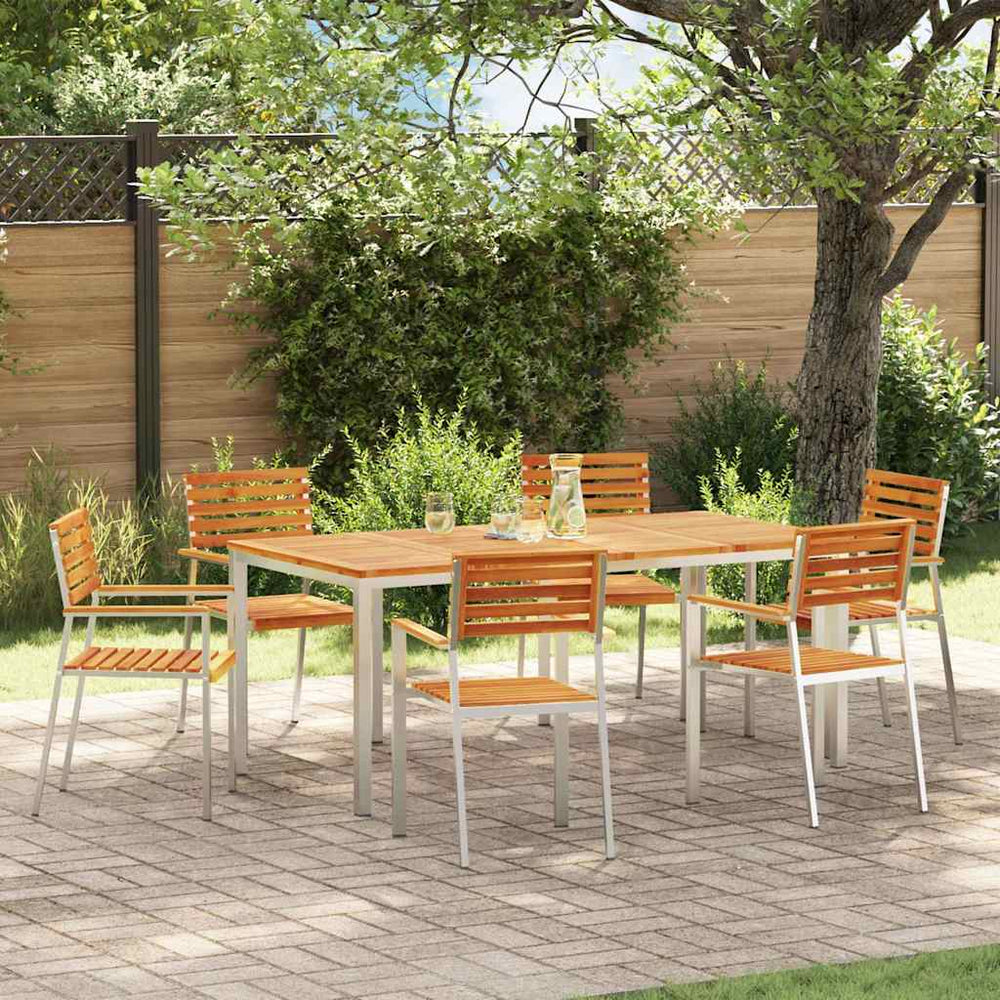 vidaXL Garden Chair 6 pcs Oil-Natural 56 x 54.5 x 87 cm Solid Acacia Wood