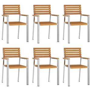 vidaXL Garden Chair 6 pcs Oil-Natural 56 x 54.5 x 87 cm Solid Acacia Wood