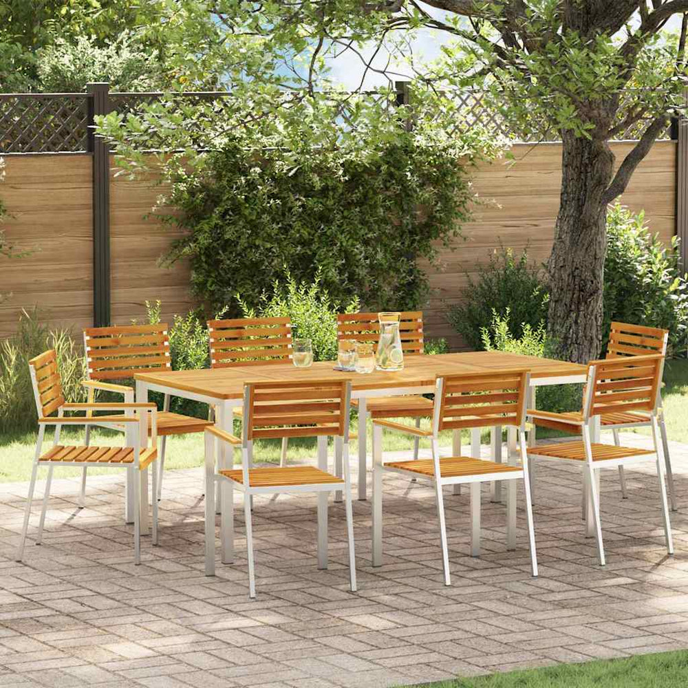 vidaXL Garden Chair 8 pcs Oil-Finished Natural 56 x 54.5 x 87 cm Solid Acacia Wood