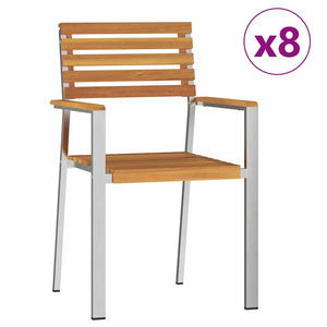 vidaXL Garden Chair 8 pcs Oil-Finished Natural 56 x 54.5 x 87 cm Solid Acacia Wood