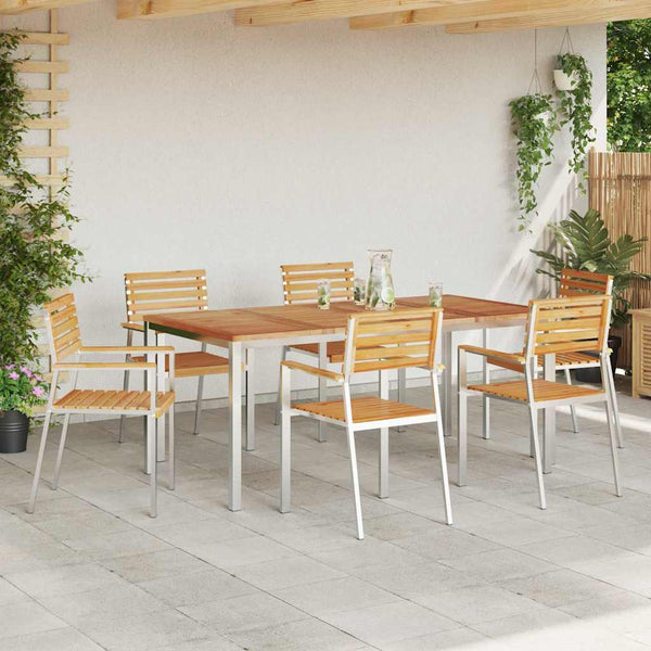 vidaXL Garden Chair 6 pcs Oil-Natural 56 x 54.5 x 87 cm Solid Teak Wood