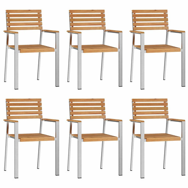 vidaXL Garden Chair 6 pcs Oil-Natural 56 x 54.5 x 87 cm Solid Teak Wood