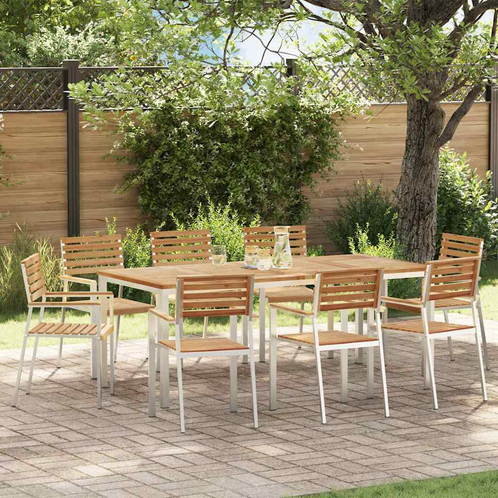 vidaXL Garden Chair 8 pcs Oil-Natural 56 x 54.5 x 87 cm Solid Teak Wood