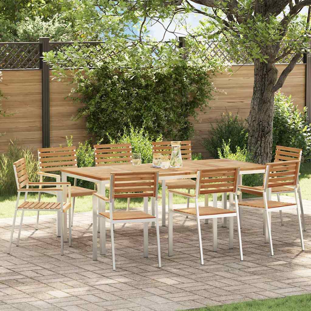 vidaXL Garden Chair 8 pcs Oil-Natural 56 x 54.5 x 87 cm Solid Teak Wood