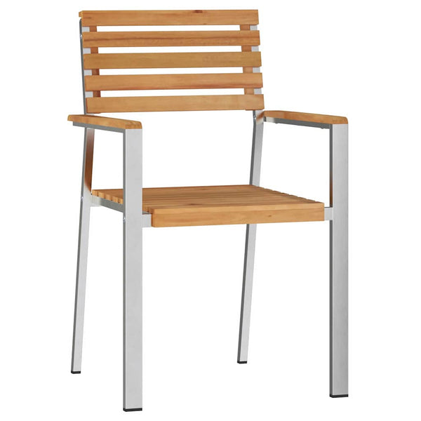 vidaXL Garden Chair 8 pcs Oil-Natural 56 x 54.5 x 87 cm Solid Teak Wood