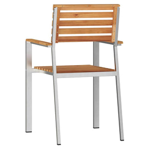 vidaXL Garden Chair 8 pcs Oil-Natural 56 x 54.5 x 87 cm Solid Teak Wood