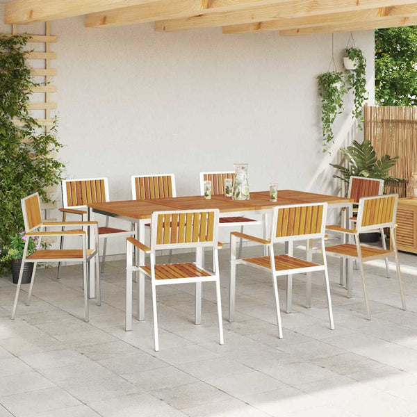 vidaXL Garden Chairs 8 pcs Brown 56 x 54.5 x 87 cm Solid Acacia Wood