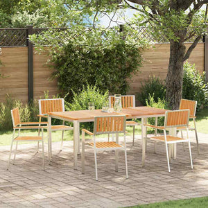 vidaXL Garden Chairs 6 pcs Brown 56 x 54.5 x 87 cm Solid Teak Wood