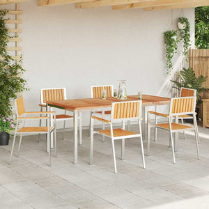 vidaXL Garden Chairs 6 pcs Brown 56 x 54.5 x 87 cm Solid Teak Wood