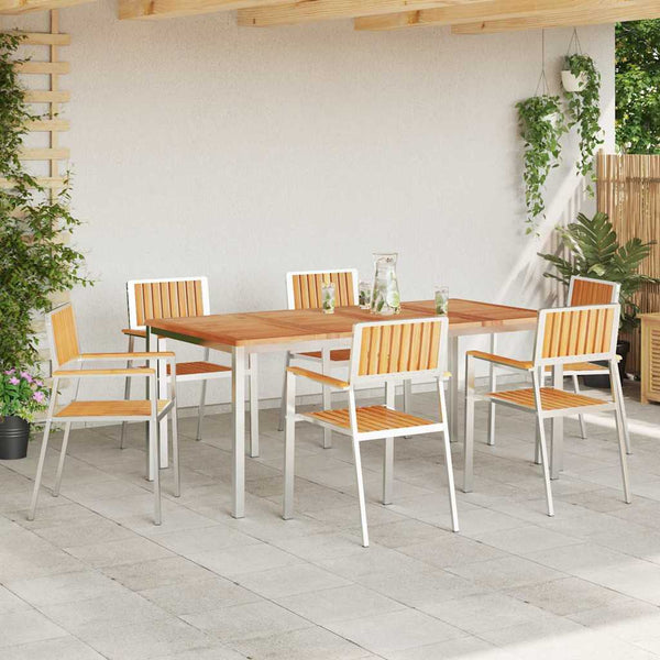 vidaXL Garden Chairs 6 pcs Brown 56 x 54.5 x 87 cm Solid Teak Wood