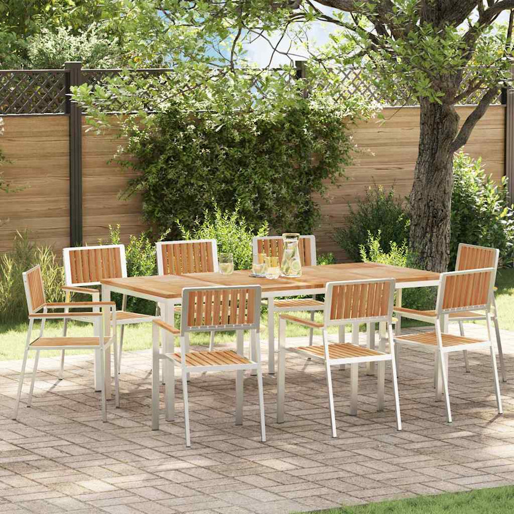 vidaXL Garden Chair 8 pcs Brown 56 x 54.5 x 87 cm Solid Teak Wood