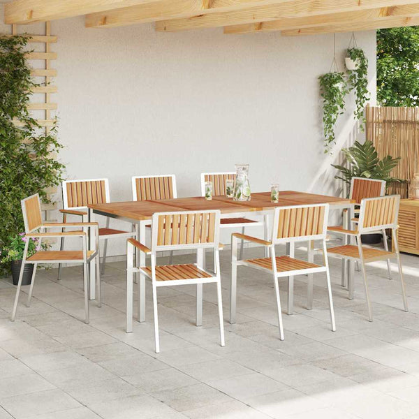 vidaXL Garden Chair 8 pcs Brown 56 x 54.5 x 87 cm Solid Teak Wood