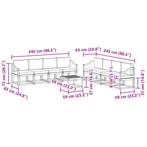 vidaXL Outdoor Sofa Set 9 pcs Solid Acacia Wood Natural and Cream