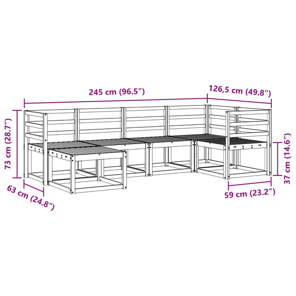 vidaXL 6-piece Sofa Set Natural