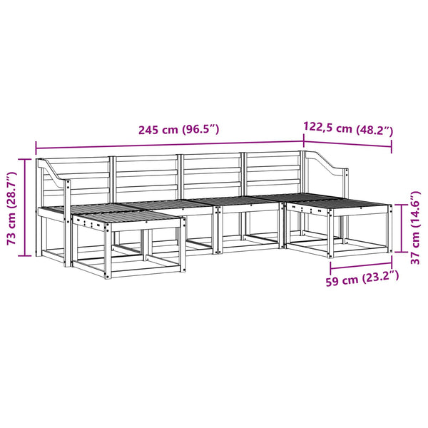 vidaXL Outdoor Sofa Set 6 pcs Natural Engineered Wood