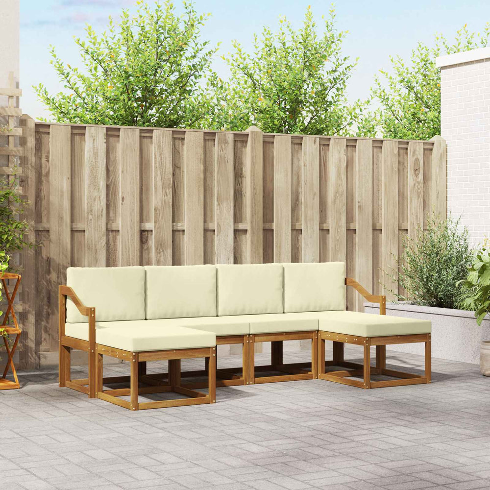 vidaXL Outdoor Sofa Set 6 pcs Natural and Cream Engineered Wood