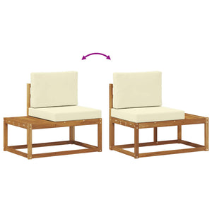 vidaXL Outdoor Sofa Set with Cushions 5 Piece Natural and Cream