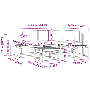 vidaXL Outdoor Sofa Set with Cushions 5 Piece Natural and Cream