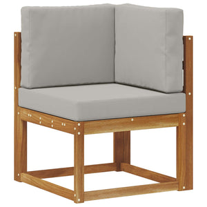 vidaXL 5-Piece Outdoor Sofa Set with Cushions Natural and Light Grey