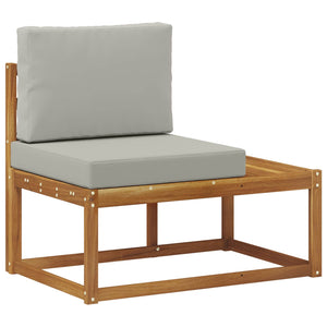 vidaXL 5-Piece Outdoor Sofa Set with Cushions Natural and Light Grey