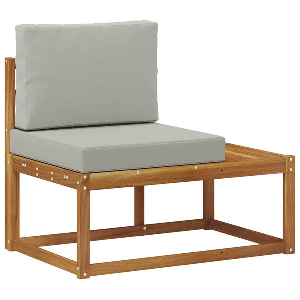 vidaXL 5-Piece Outdoor Sofa Set with Cushions Natural and Light Grey