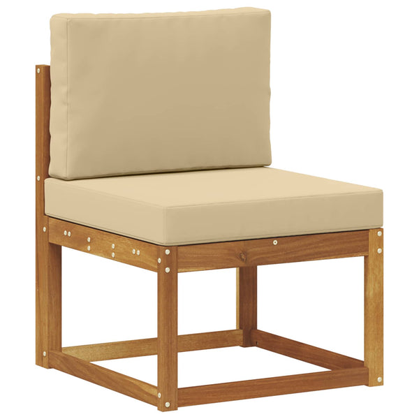 vidaXL 5 Piece Outdoor Sofa Set with Cushions Natural and Beige