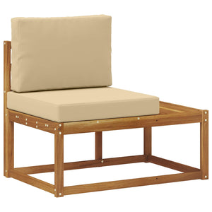 vidaXL 5 Piece Outdoor Sofa Set with Cushions Natural and Beige