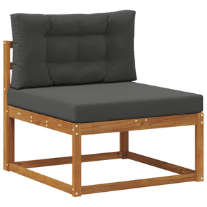 vidaXL Outdoor Sofa Set with Cushions 5 pcs Natural and Anthracite