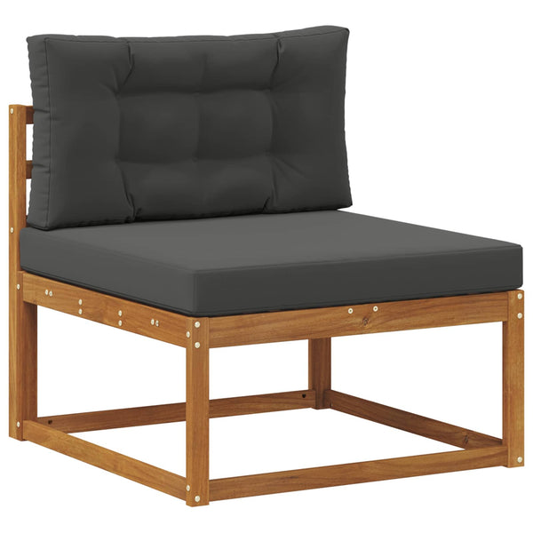vidaXL Outdoor Sofa Set with Cushions 5 pcs Natural and Anthracite