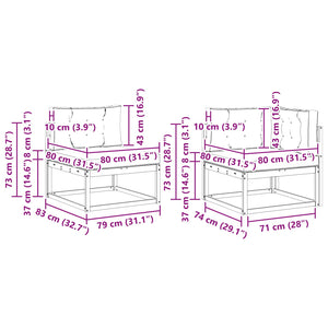 vidaXL Outdoor Sofa Set with Cushions 5 pcs Natural and Anthracite