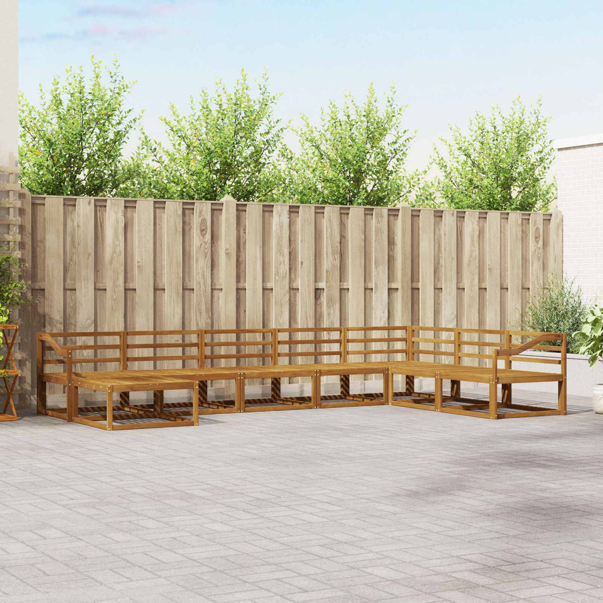 vidaXL 8-Piece Outdoor Sofa Set Natural Solid Acacia Wood