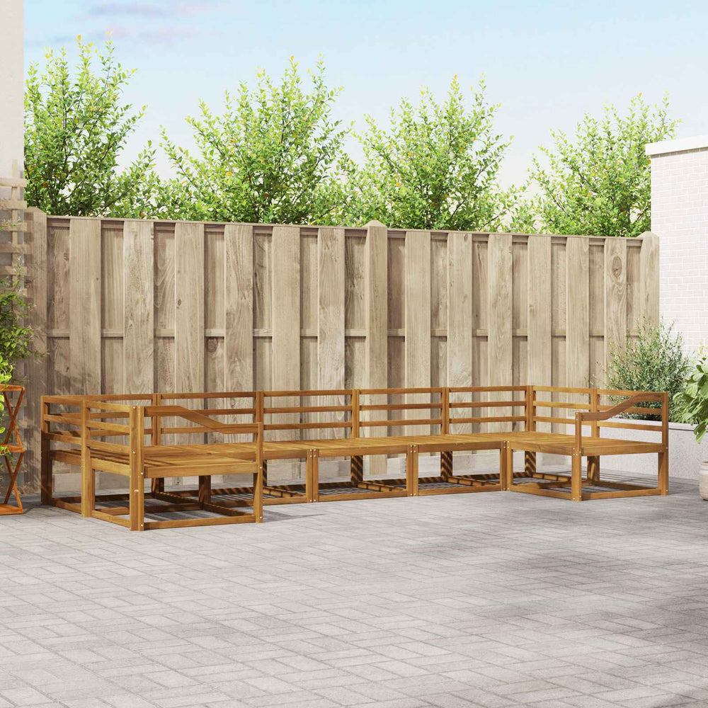 vidaXL Outdoor Sofa Set 7 pcs Solid Acacia Wood Natural