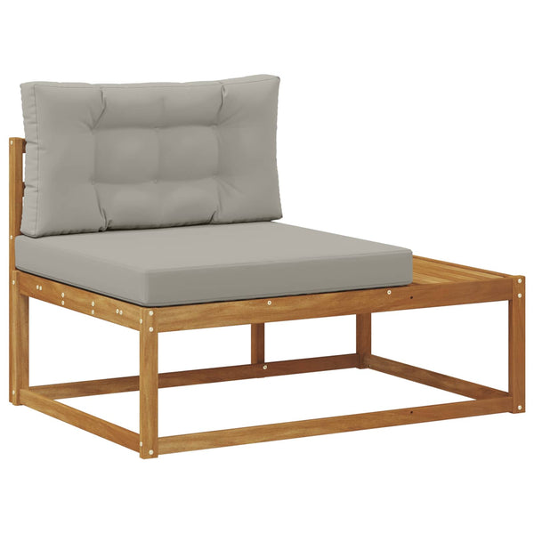 vidaXL Outdoor Sofa Set with Cushions 2 Piece Natural and Light Grey