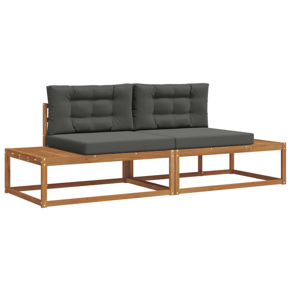 vidaXL Outdoor Sofa Set with Cushions 2 Pieces Natural and Anthracite