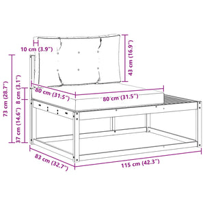 vidaXL Outdoor Sofa Set with Cushions 2 Pieces Natural and Anthracite