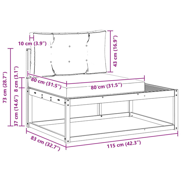vidaXL Outdoor Sofa Set with Cushions 2 Pieces Natural and Anthracite