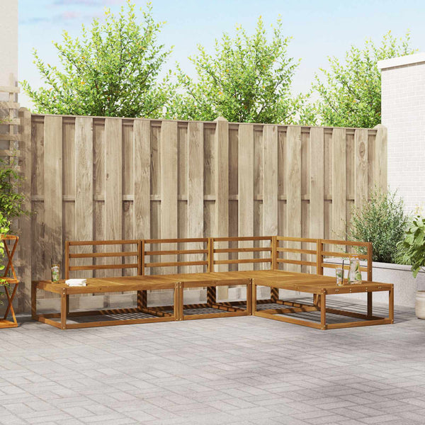 vidaXL Outdoor Sofa Set 4 Pieces Natural Solid Acacia Wood