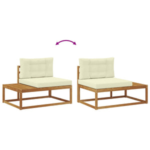 vidaXL Outdoor Sofa Set 4 Pieces Natural and Cream