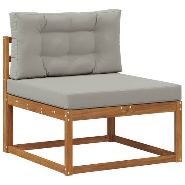 vidaXL Outdoor Sofa Set 4 Pieces Natural and Light Grey