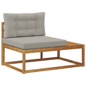 vidaXL Outdoor Sofa Set 4 Pieces Natural and Light Grey