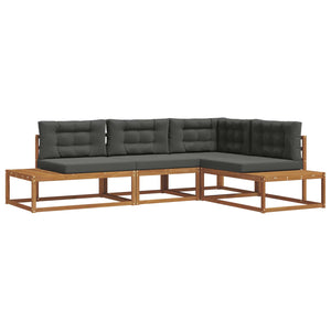 vidaXL Outdoor Sofa Set 4 Pieces Natural and Anthracite