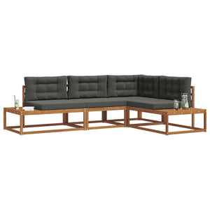 vidaXL Outdoor Sofa Set 4 Pieces Natural and Anthracite